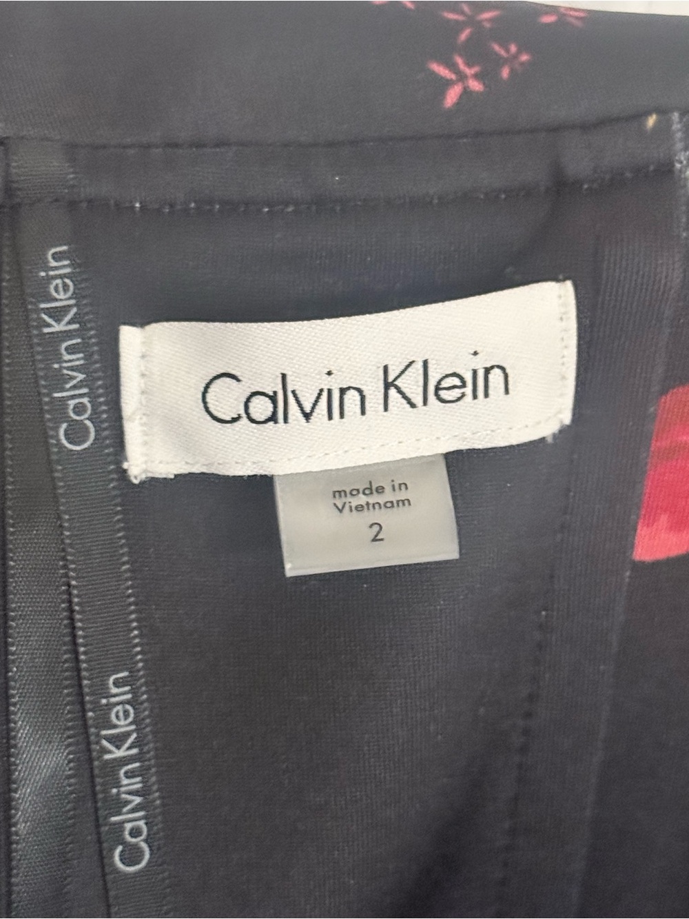 Calvin Klein Black Off-The-Shoulder Dress with Red and Yellow Floral Print - Picture 5 of 12